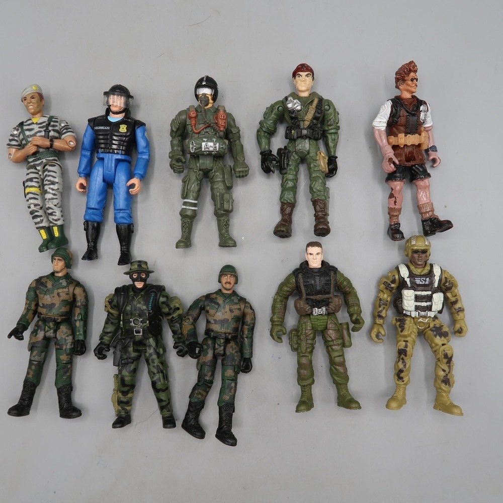 Lanard Chap The Corps Military Army 4" Action Figures Lot of 10